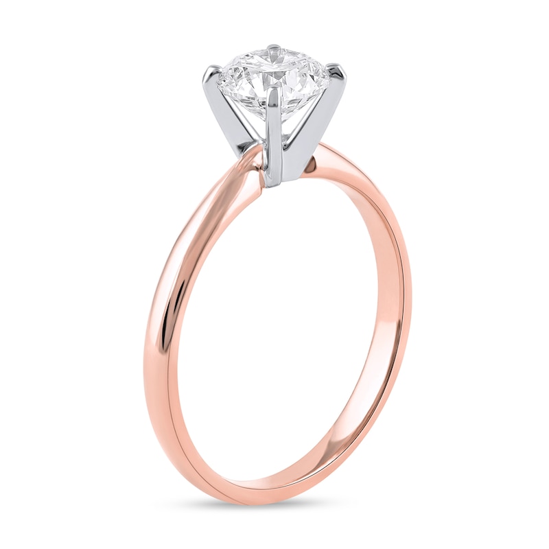 1 CT. Certified Lab-Created Diamond Solitaire Engagement Ring in 14K Rose Gold (F/VS2)