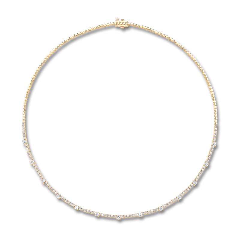 Main Image 1 of 4 CT. T.W. Diamond Station Tennis-Style Necklace in 14K Gold