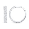 Thumbnail Image 1 of 2 CT. T.W. Diamond Triple Row Hoop Earrings in 14K White Gold