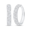 Thumbnail Image 2 of 2 CT. T.W. Diamond Triple Row Hoop Earrings in 14K White Gold