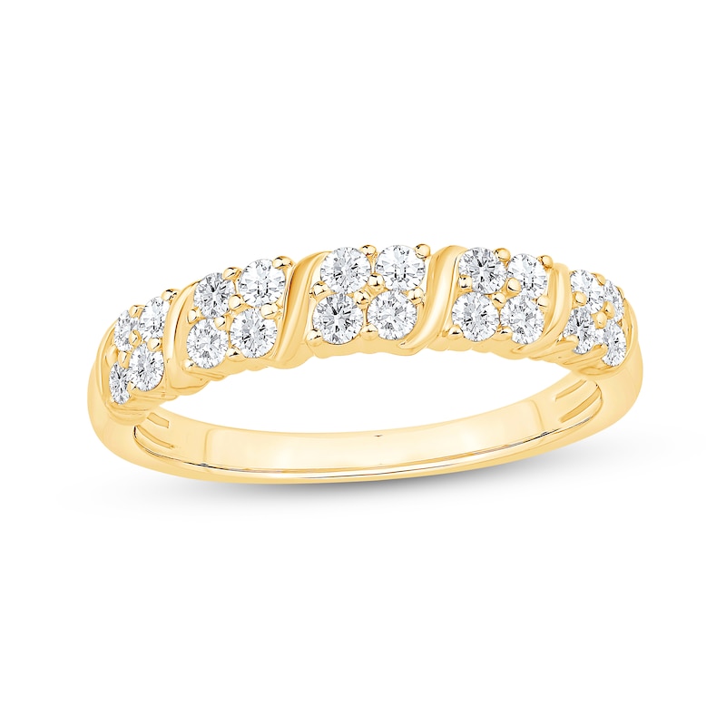 Main Image 1 of 1/2 CT. T.W. Diamond Swirl Anniversary Band in 14K Gold