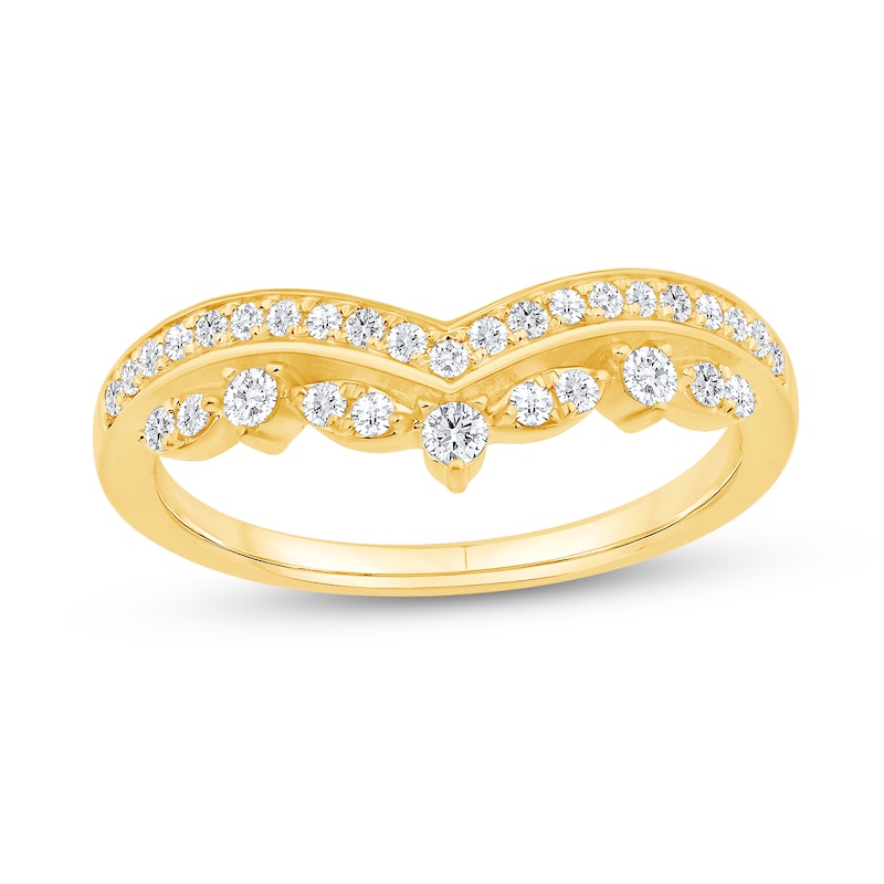 1/3 CT. T.W. Diamond Crown Contour Band in 14K Gold | Zales Outlet