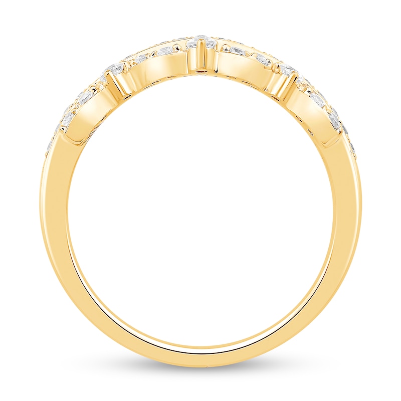 Main Image 2 of 1/3 CT. T.W. Diamond Crown Contour Band in 14K Gold