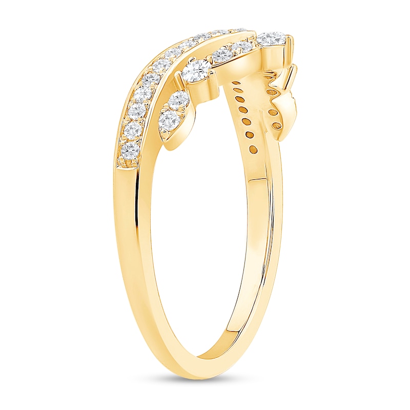 Main Image 3 of 1/3 CT. T.W. Diamond Crown Contour Band in 14K Gold