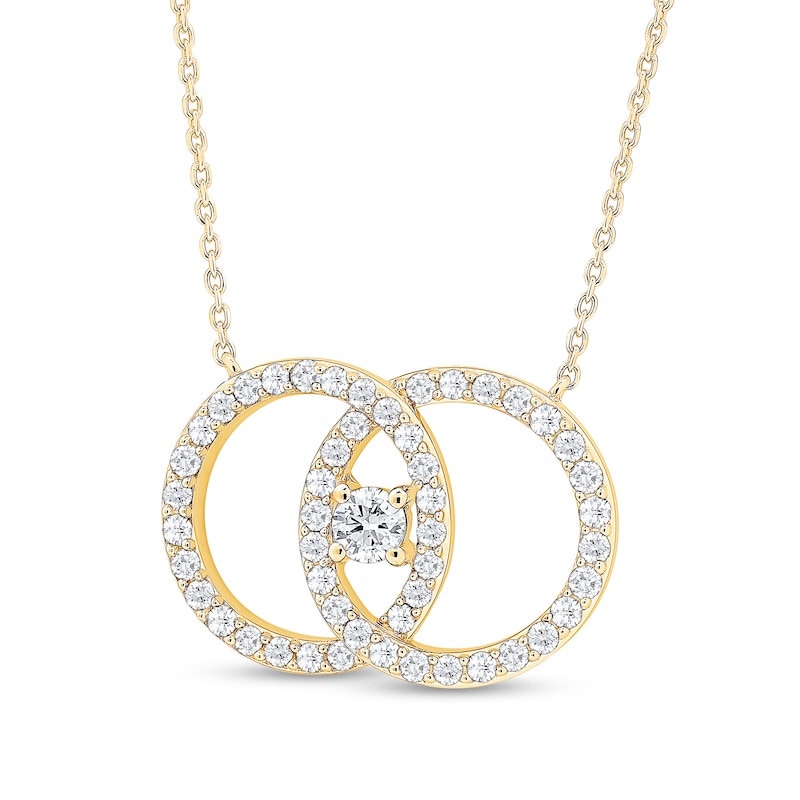 1 CT. T.W. Diamond Interlocking Circles Necklace in 10K Gold