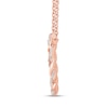 Thumbnail Image 2 of 1/4 CT. T.W. Diamond and Polished Twist Circle Necklace in 10K Rose Gold - 19&quot;