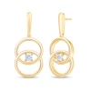 Thumbnail Image 1 of 1/10 CT. T.W. Diamond Solitaire Intertwined Double Circle Drop Earrings in 10K Gold