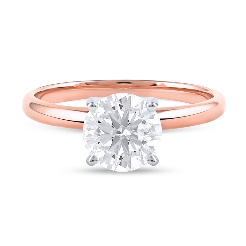 Main Image 3 of 1-1/2 CT. Certified Lab-Created Diamond Solitaire Engagement Ring in 14K Rose Gold (F/VS2)