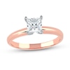 Thumbnail Image 1 of 1 CT. Certified Princess-Cut Lab-Created Diamond Solitaire Engagement Ring in 14K Rose Gold (F/VS2)