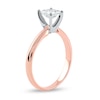 Thumbnail Image 2 of 1 CT. Certified Princess-Cut Lab-Created Diamond Solitaire Engagement Ring in 14K Rose Gold (F/VS2)