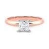 Thumbnail Image 3 of 1 CT. Certified Princess-Cut Lab-Created Diamond Solitaire Engagement Ring in 14K Rose Gold (F/VS2)