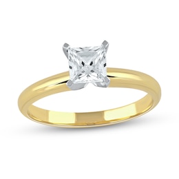 1 CT. Certified Princess-Cut Lab-Created Diamond Solitaire Engagement Ring in 14K Gold (F/VS2)