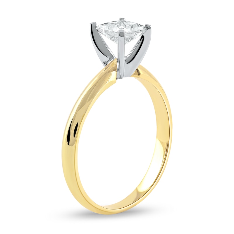 Main Image 2 of 1 CT. Certified Princess-Cut Lab-Created Diamond Solitaire Engagement Ring in 14K Gold (F/VS2)