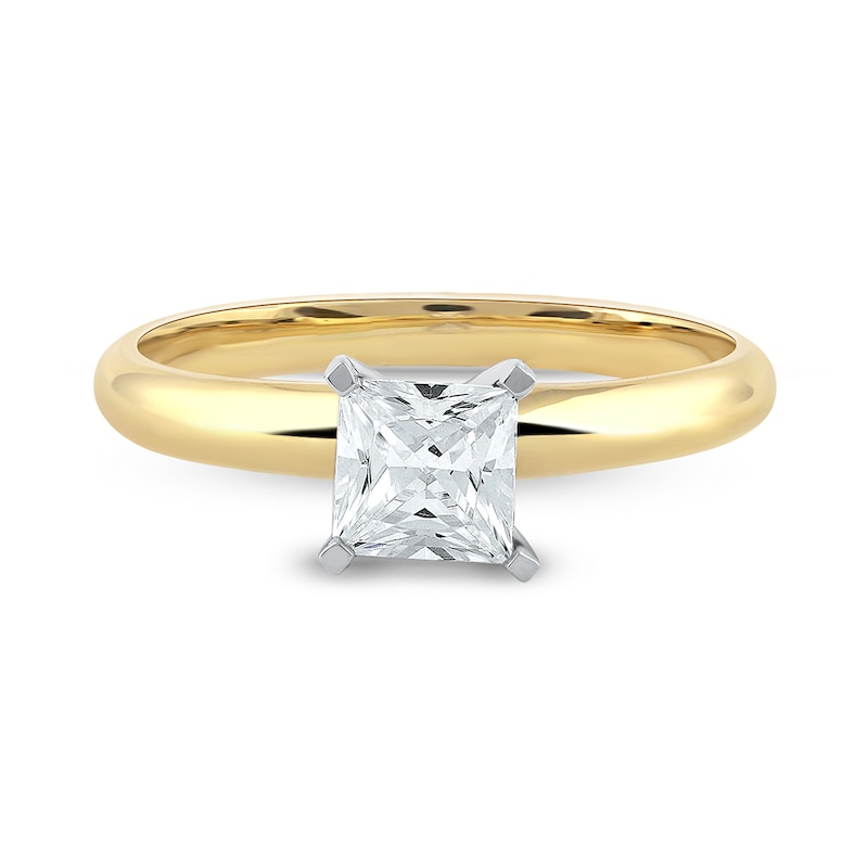 Main Image 3 of 1 CT. Certified Princess-Cut Lab-Created Diamond Solitaire Engagement Ring in 14K Gold (F/VS2)