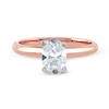 Thumbnail Image 3 of 1 CT. Certified Oval Lab-Created Diamond Solitaire Engagement Ring in 14K Rose Gold (F/VS2)