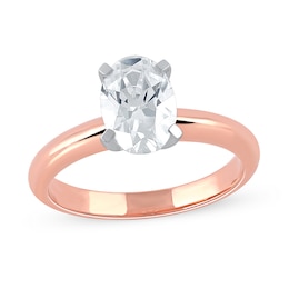 1-1/2 CT. Certified Oval Lab-Created Diamond Solitaire Engagement Ring in 14K Rose Gold (F/VS2)