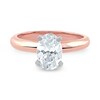 Thumbnail Image 3 of 1-1/2 CT. Certified Oval Lab-Created Diamond Solitaire Engagement Ring in 14K Rose Gold (F/VS2)