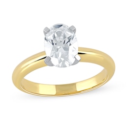 1-1/2 CT. Certified Oval Lab-Created Diamond Solitaire Engagement Ring in 14K Gold (F/VS2)