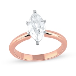 1 CT. Certified Marquise Lab-Created Diamond Solitaire Engagement Ring in 14K Rose Gold (F/VS2)
