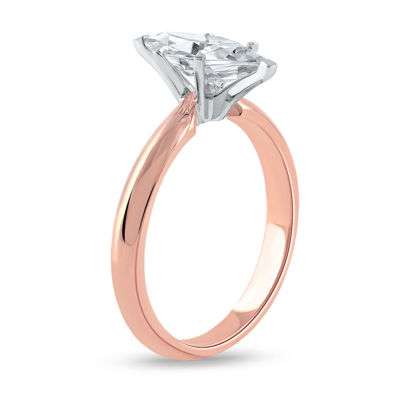 Main Image 2 of 1 CT. Certified Marquise Lab-Created Diamond Solitaire Engagement Ring in 14K Rose Gold (F/VS2)