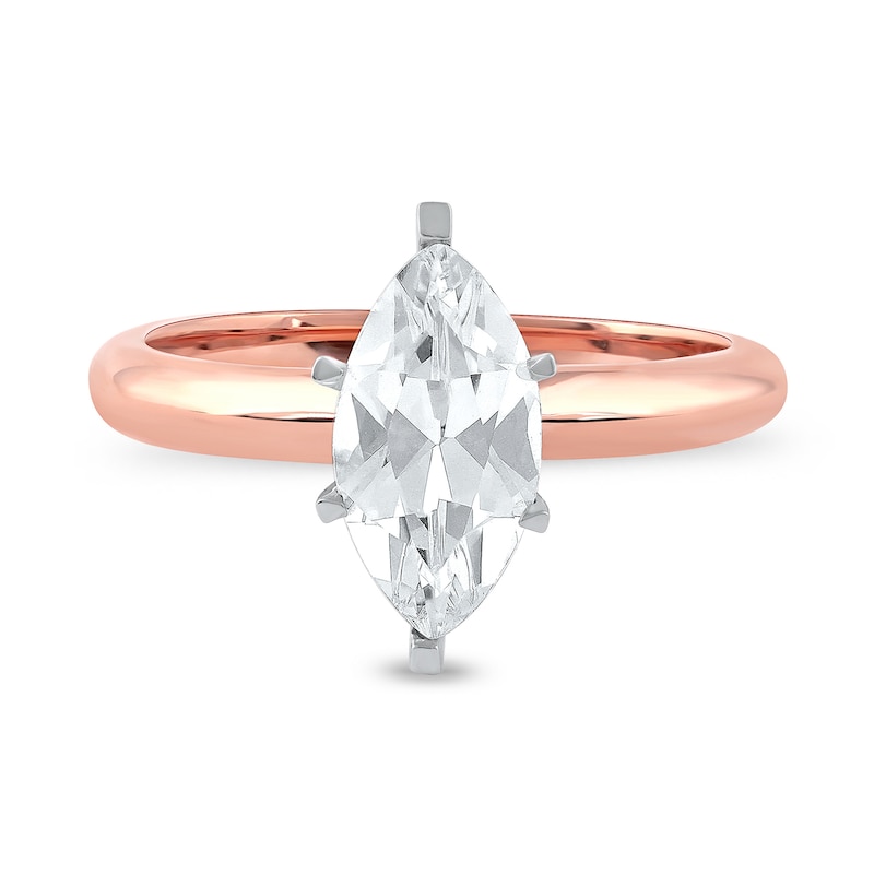 Main Image 3 of 1 CT. Certified Marquise Lab-Created Diamond Solitaire Engagement Ring in 14K Rose Gold (F/VS2)