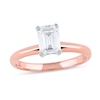 Thumbnail Image 1 of 1 CT. Certified Emerald-Cut Lab-Created Diamond Solitaire Engagement Ring in 14K Rose Gold (F/VS2)