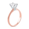 Thumbnail Image 2 of 1 CT. Certified Emerald-Cut Lab-Created Diamond Solitaire Engagement Ring in 14K Rose Gold (F/VS2)