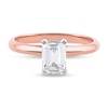 Thumbnail Image 3 of 1 CT. Certified Emerald-Cut Lab-Created Diamond Solitaire Engagement Ring in 14K Rose Gold (F/VS2)