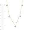 Thumbnail Image 4 of 1/10 CT. T.W. Heart-Shaped Multi-Diamond Dangle Station Necklace in 10K Gold