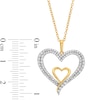 Thumbnail Image 3 of 1/2 CT. T.W. Diamond Double Ribbon Heart Pendant in 10K Gold