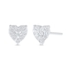 Thumbnail Image 1 of 1/8 CT. T.W. Diamond Miracle Heart-Shaped Frame Stud Earrings in Sterling Silver