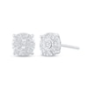 Thumbnail Image 1 of 1/8 CT. T.W. Diamond Miracle Frame Stud Earrings in Sterling Silver