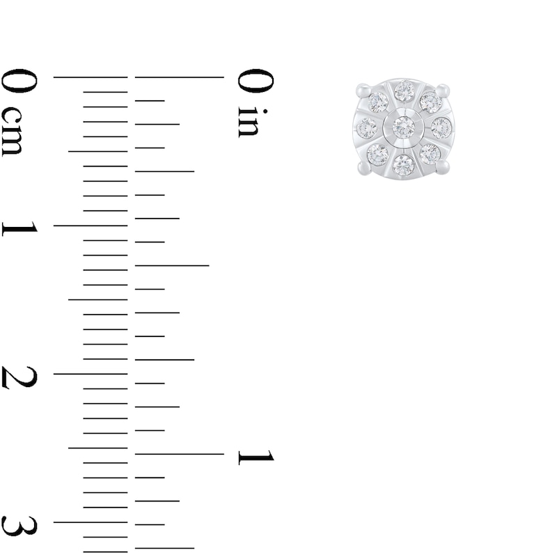 Main Image 2 of 1/8 CT. T.W. Diamond Miracle Frame Stud Earrings in Sterling Silver