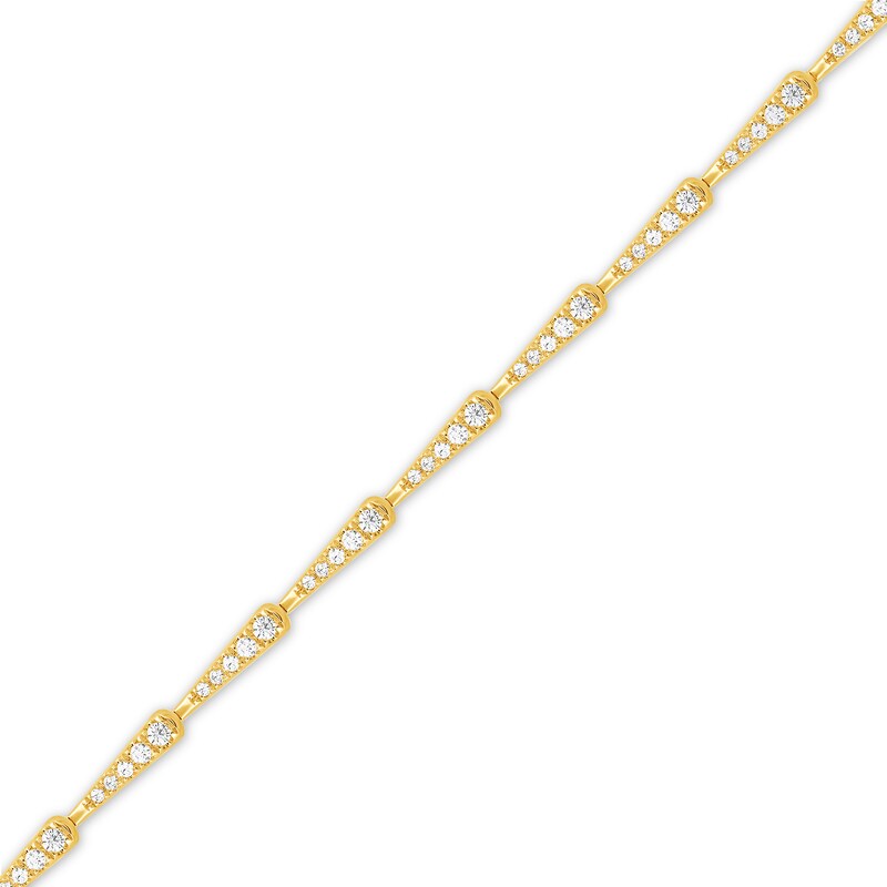 Main Image 1 of 1 CT. T.W. Diamond Elongated Triangle Link Bracelet in 10K Gold