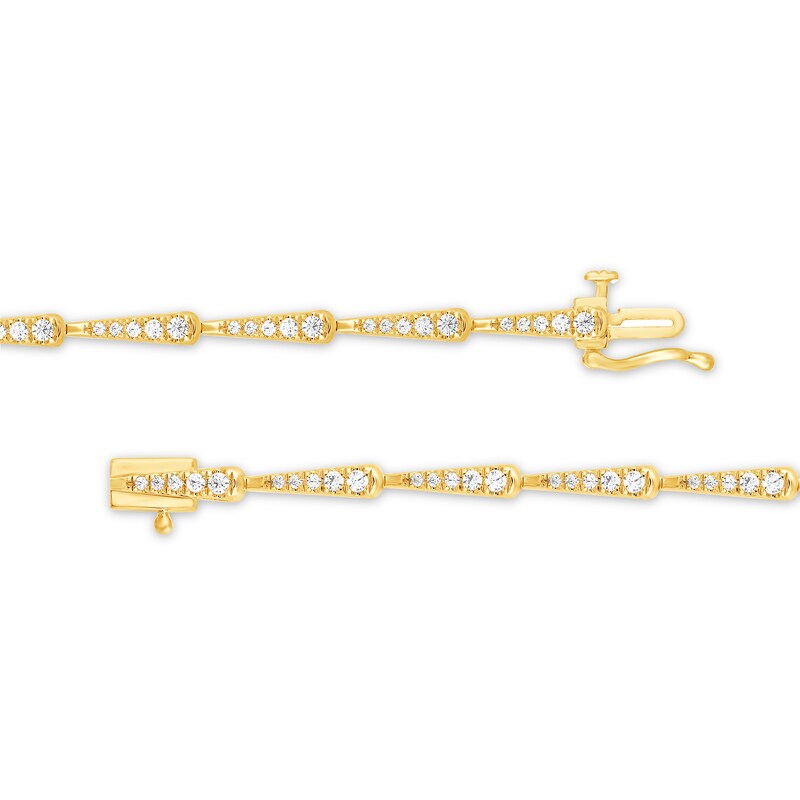 Main Image 2 of 1 CT. T.W. Diamond Elongated Triangle Link Bracelet in 10K Gold