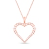 Thumbnail Image 1 of 1/2 CT. T.W. Diamond Open Heart Pendant in 14K Rose Gold