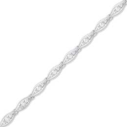 1 CT. T.W. Diamond Marquise-Frame Link Bracelet in 10K White Gold