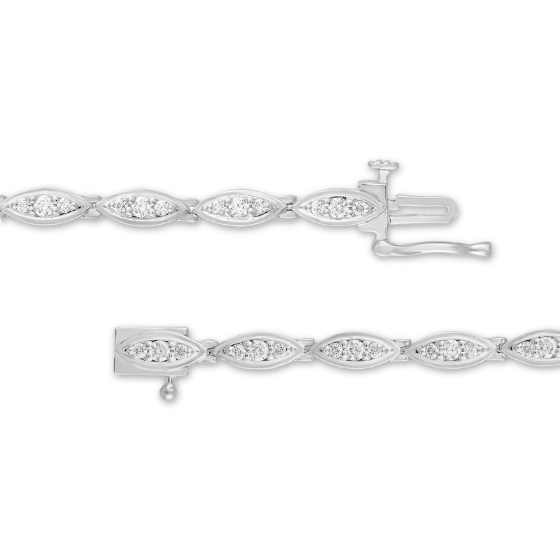 Main Image 2 of 1 CT. T.W. Diamond Marquise-Frame Link Bracelet in 10K White Gold