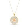 Thumbnail Image 0 of #15 Quinceañera Medallion Pendant in 14K Tri-Tone Gold