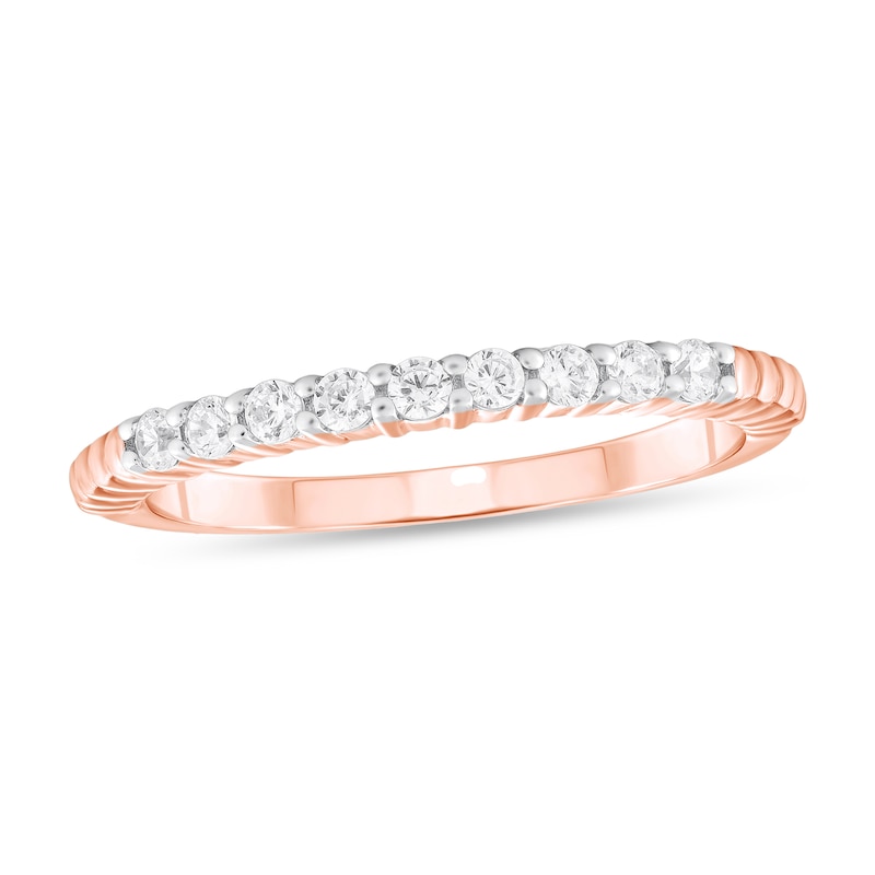 Main Image 1 of 1/4 CT. T.W. Diamond Band in 10K Rose Gold