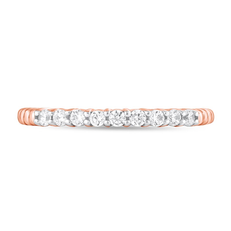 Main Image 3 of 1/4 CT. T.W. Diamond Band in 10K Rose Gold