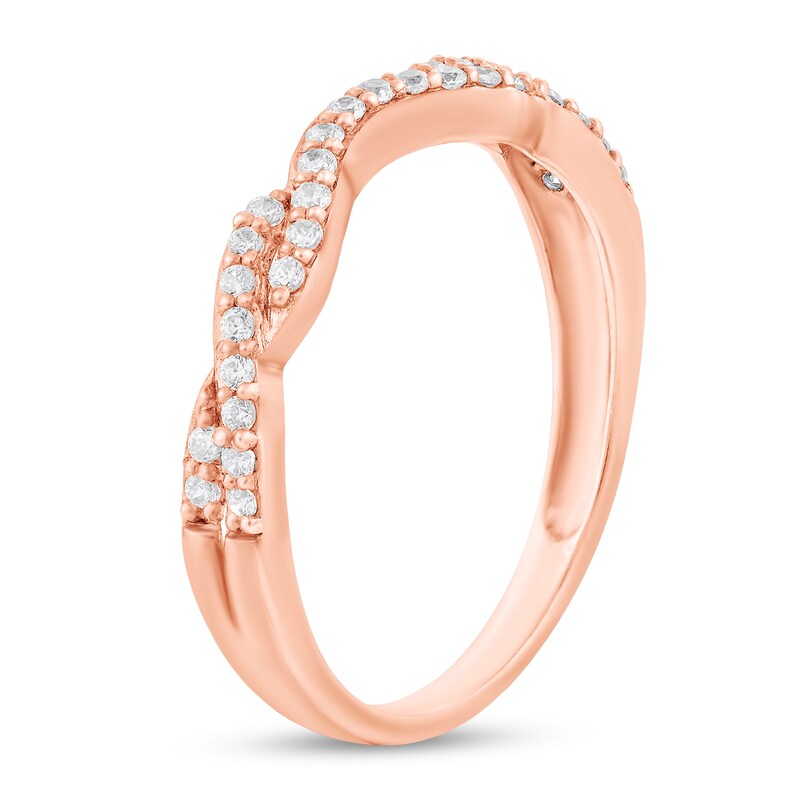 Main Image 2 of 1/5 CT. T.W. Diamond Twist Band in 14K Rose Gold