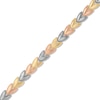 Thumbnail Image 0 of Heart Link Bracelet in 14K Tri-Tone Gold