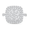 Thumbnail Image 2 of 1-1/2 CT. T.W.Diamond Double Cushion Frame Engagement Ring in 10K White Gold