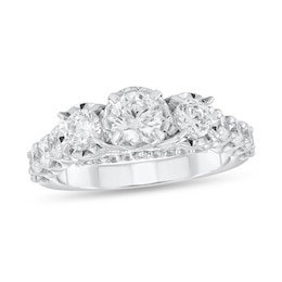 1-3/4 CT. T.W. Diamond Three Stone Engagement Ring in 14K White Gold