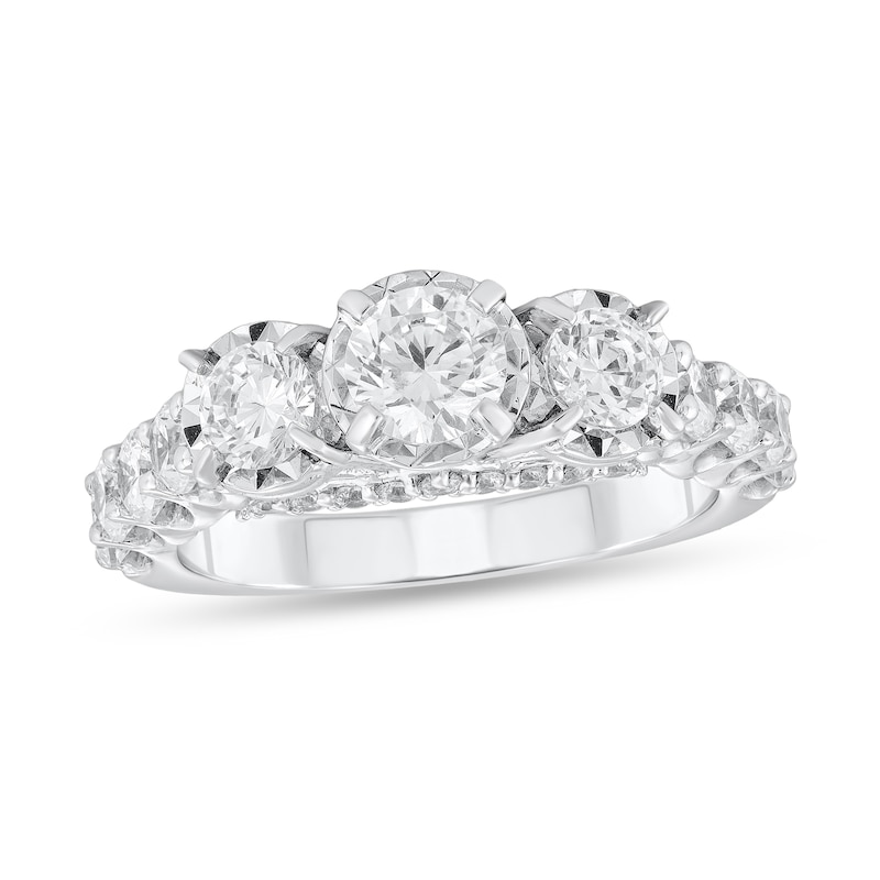 1-3/4 CT. T.W. Diamond Three Stone Engagement Ring in 14K White Gold