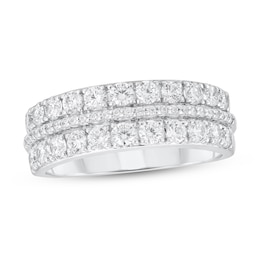 1 CT. T.W. Diamond Three Row Band in 10K White Gold