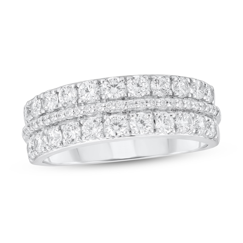 1 CT. T.W. Diamond Three Row Band in 10K White Gold