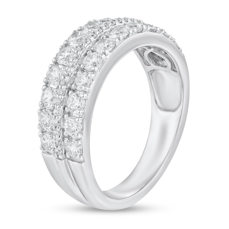 1 CT. T.W. Diamond Three Row Band in 10K White Gold