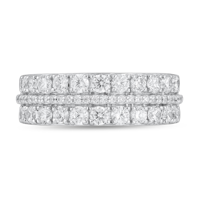 1 CT. T.W. Diamond Three Row Band in 10K White Gold